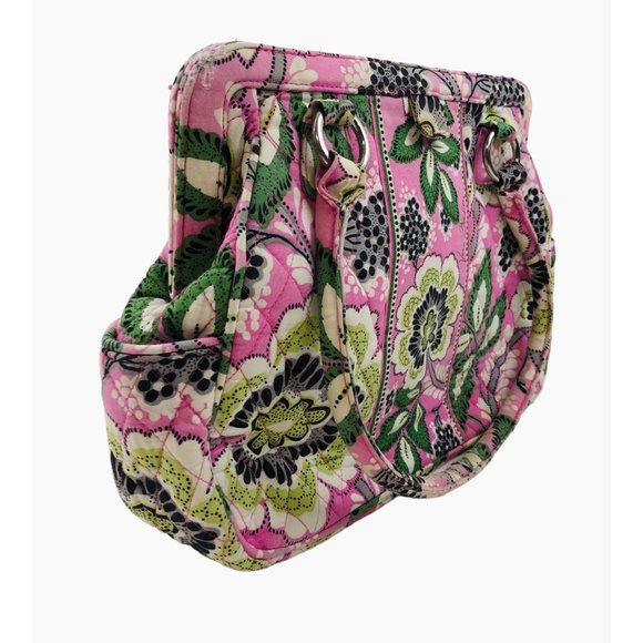 Vera Bradley Retired Priscilla Pink Flower Clamshell Shoulder Purse Handbag - Picture 5 of 10